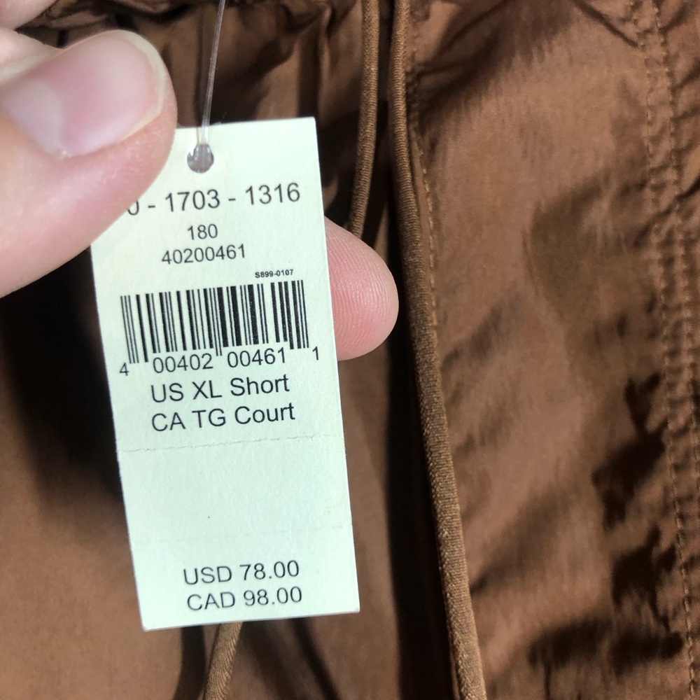 Offline Aerie Baggy Cargo Parachute Pants XL Short Brown Elastic Lightweight NWT - Picture 9 of 11